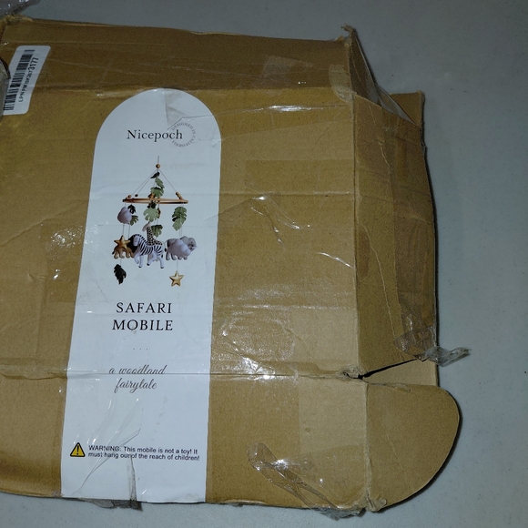 Safari Animal Baby Mobile with Clouds and Stars - Picture 7 of 7